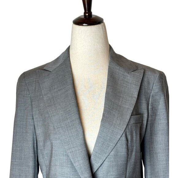 Talbots Blazer Women 2 Gray Wool Blend Single Breasted One Button Close Kate Fit - Picture 4 of 12